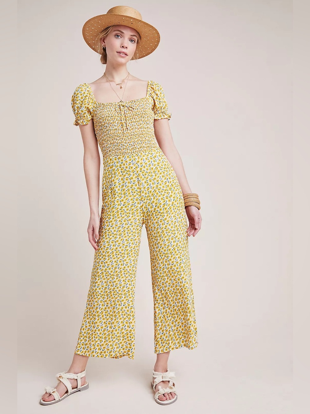 Faithfull the Brand Laszlo Smocked Jumpsuit